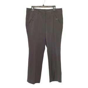 Larry Levine Petite Short Gray Pants Straight Leg Button Tab Pockets Women’s 12P